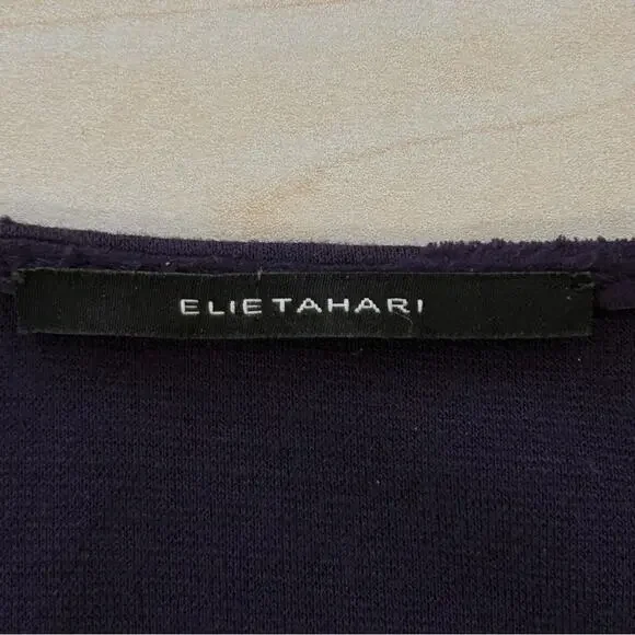 Elie Tahari Sleeveless Stretch Knit Sheath Dress Size S Purple Plum V-Neck - Picture 11 of 15